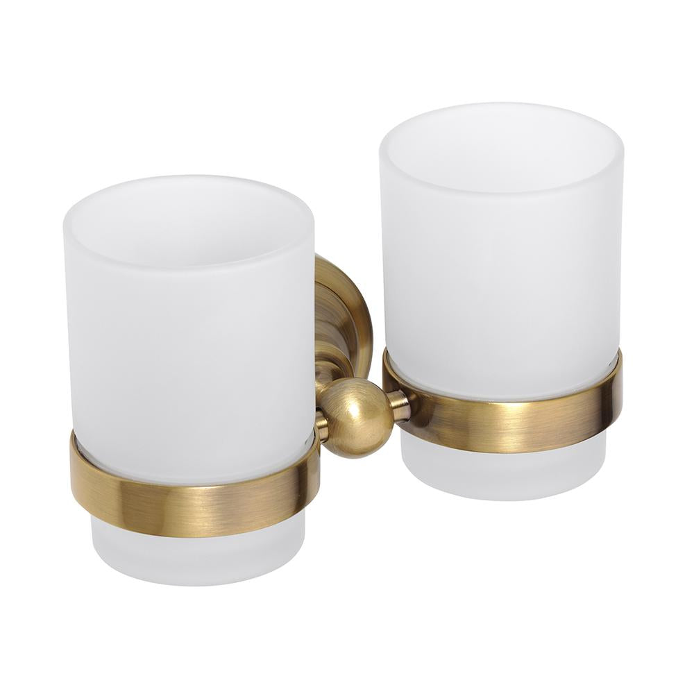 Holder for brushes and pastes with 2 glasses VINTAGE BRONZE