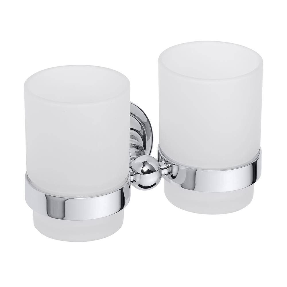 Holder for brushes and pastes with 2 glasses VINTAGE CHROME