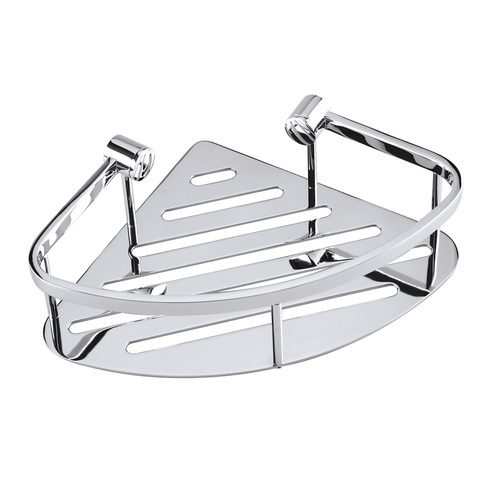 Rohová sprchová police s D kolejnicí