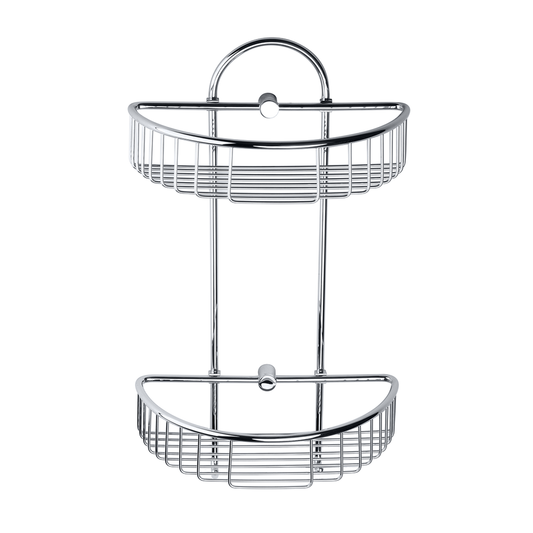 Wire shower shelf double C