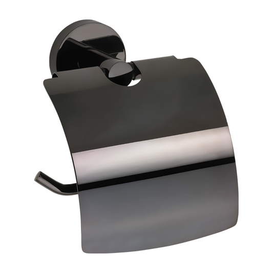 Toilet paper holder with cover, Hematite