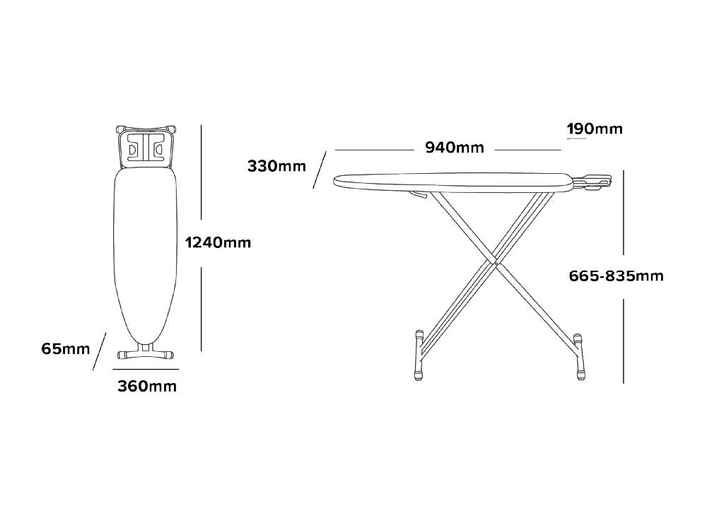 Classic ironing board, dark grey