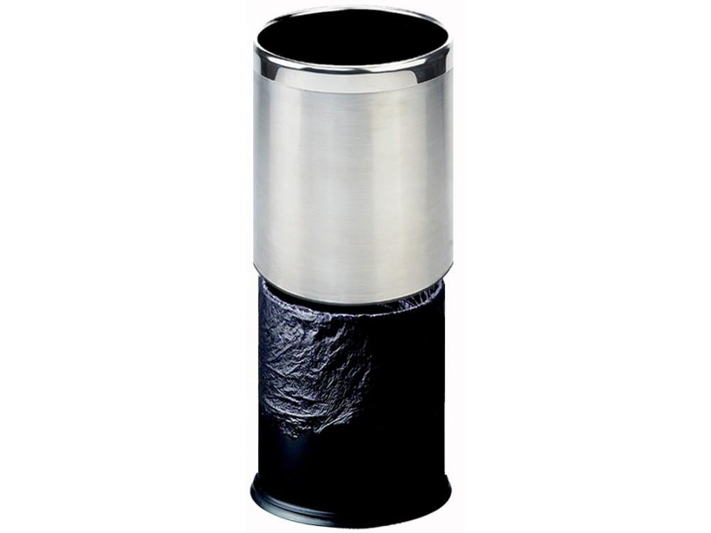 Pokojový koš, dvouplášťový, kulatý, broušená nerez, 8 l