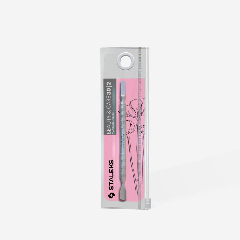 Manicure pusher BEAUTY & CARE 30 TYPE 2 (rounded narrow pusher and straight blade) - STALEKS