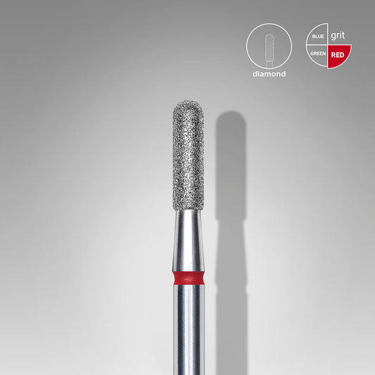 Diamantový vrták na nehty zaoblený válec červený EXPERT průměr hlavy 2,3 mm / pracovní část 8 mm - STALEKS