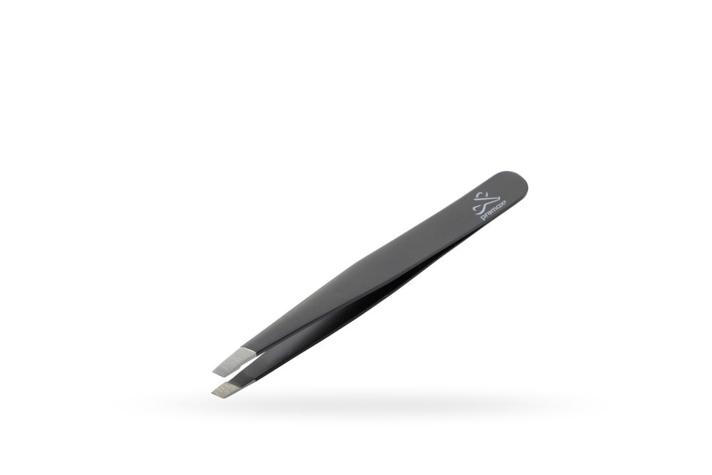 Tweezers with slanted tip PREMAX - Black Collection
