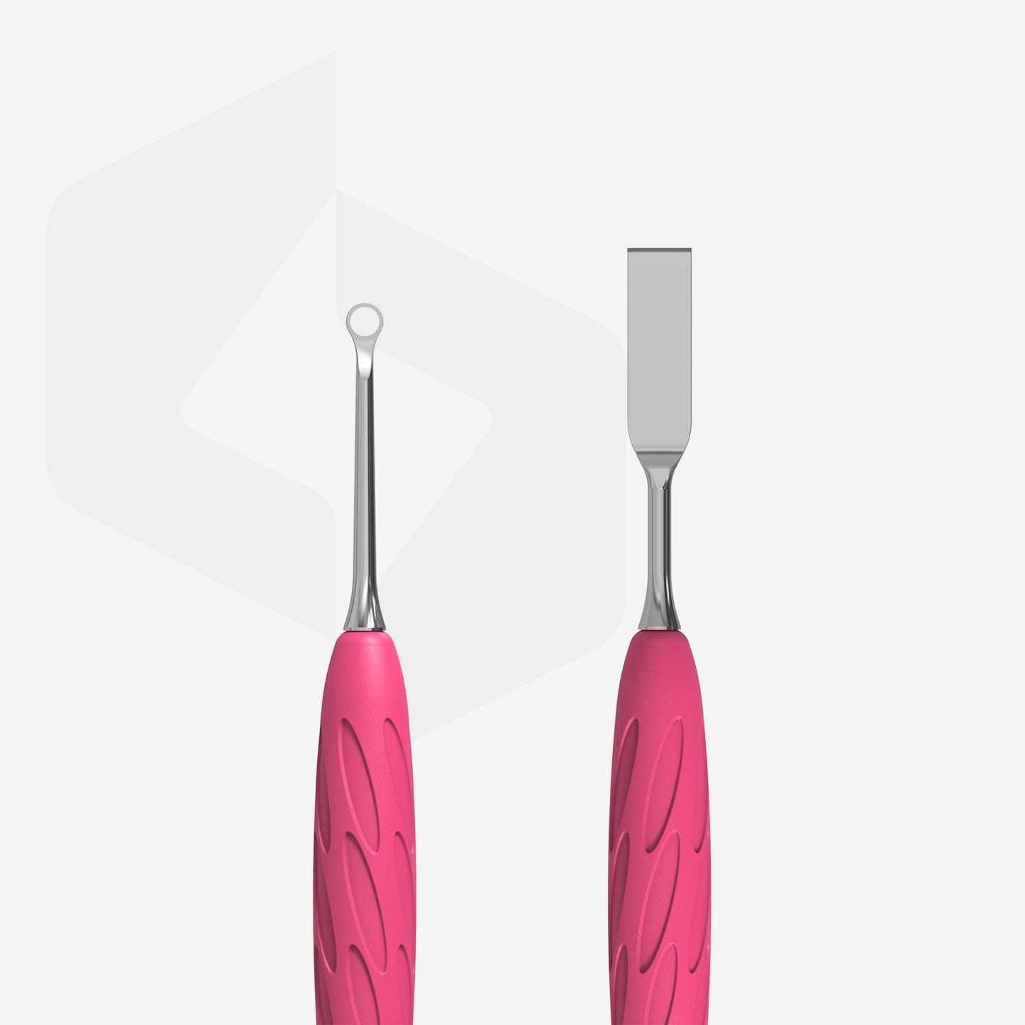 Manicure pusher Gummy with silicone handle UNIQ 11 TYPE 1 (straight flat and loop pusher) - STALEKS
