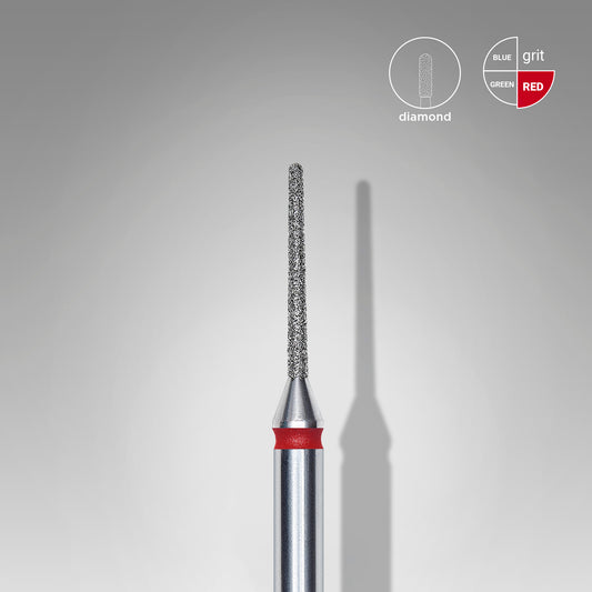 Diamond nail drill bit needle red EXPERT head diameter 1 mm / working part 10 mm - STALEKS