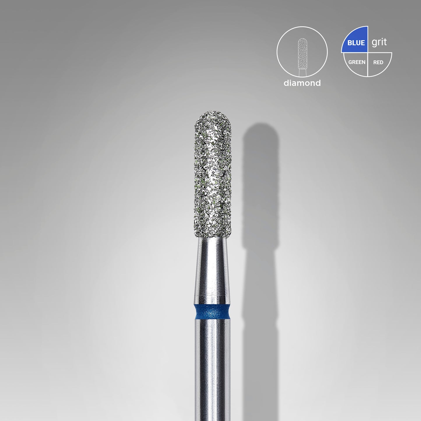 Diamantový vrták na nehty zaoblený válec modrý EXPERT průměr hlavy 2,3 mm / pracovní část 8 mm - STALEKS