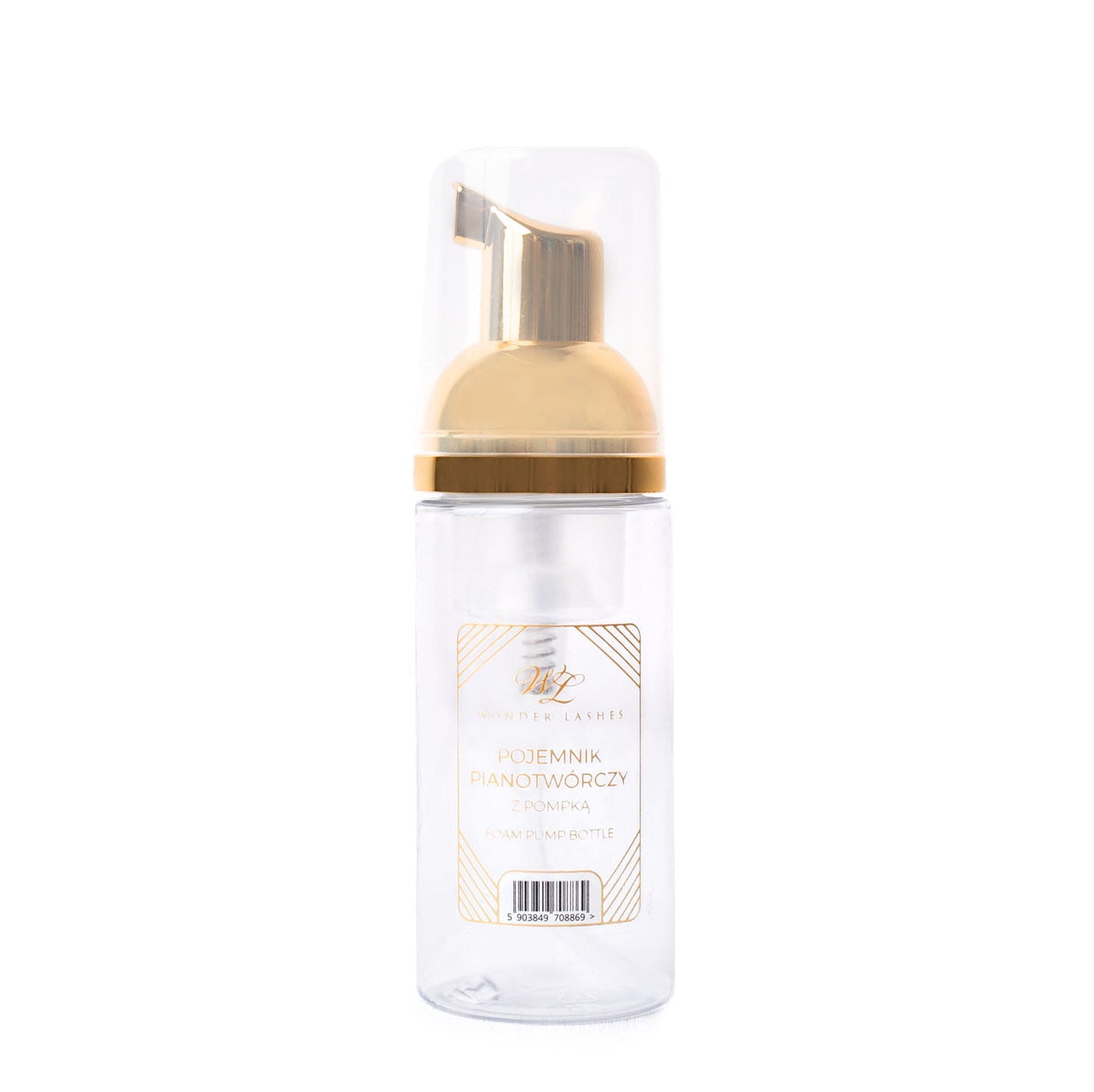 Pěnicí lahvička s pumpičkou 50 ml zlatá