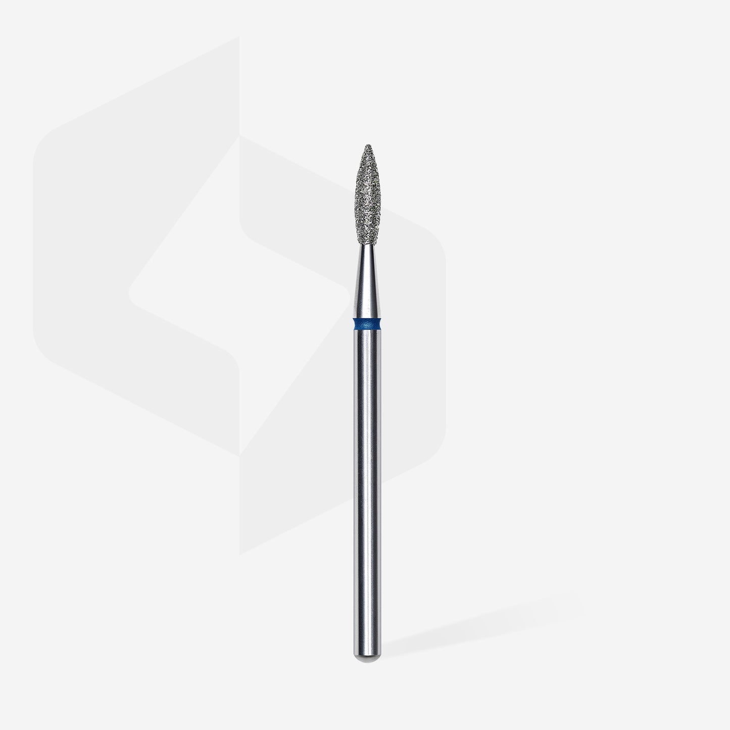 Diamond nail drill bit pointed flame blue EXPERT head diameter 2,1 mm / working part 8 mm - STALEKS