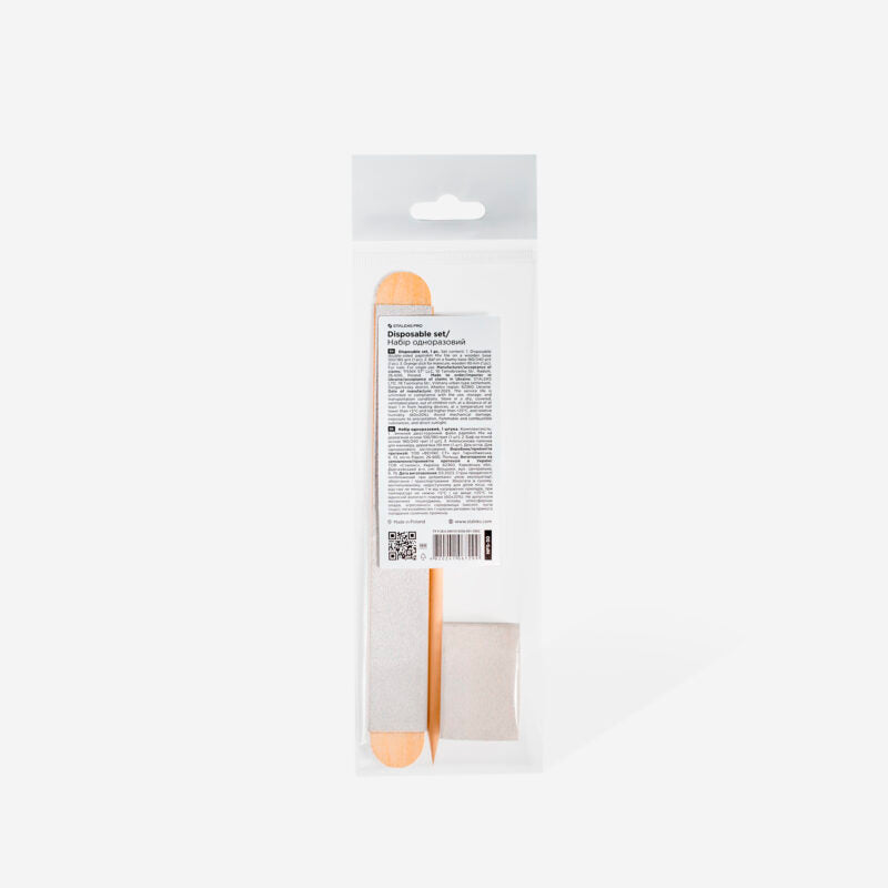 Jednorázová sada EXPERT 30 (papmAm Mix na dřevěné podložce zrnitost 100/180, buff 180/240 zrnitost, oranžová tyčinka 110 mm) - STALEKS
