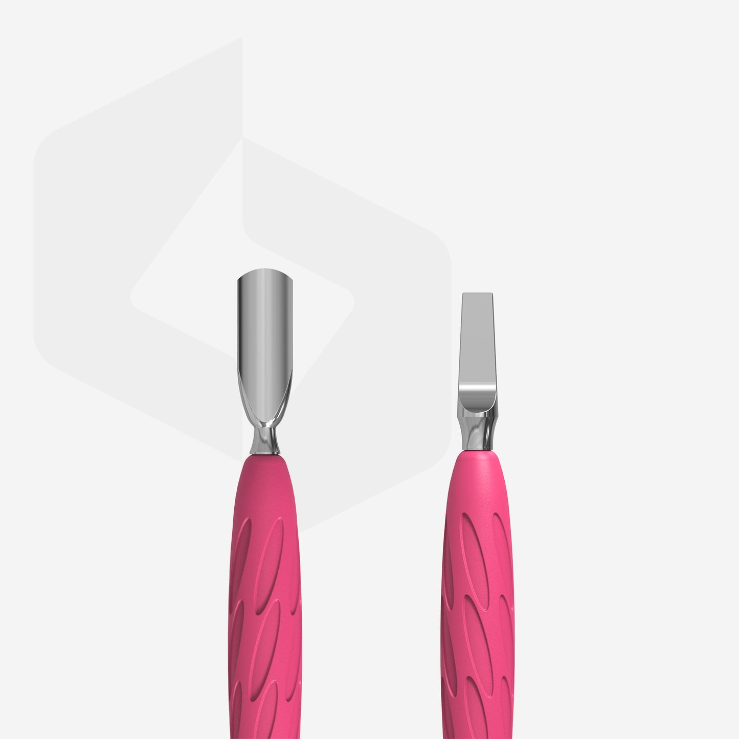 Manicure pusher Gummy with silicone handle UNIQ 10 TYPE 5 (rounded narrow pusher and straight blade) - STALEKS