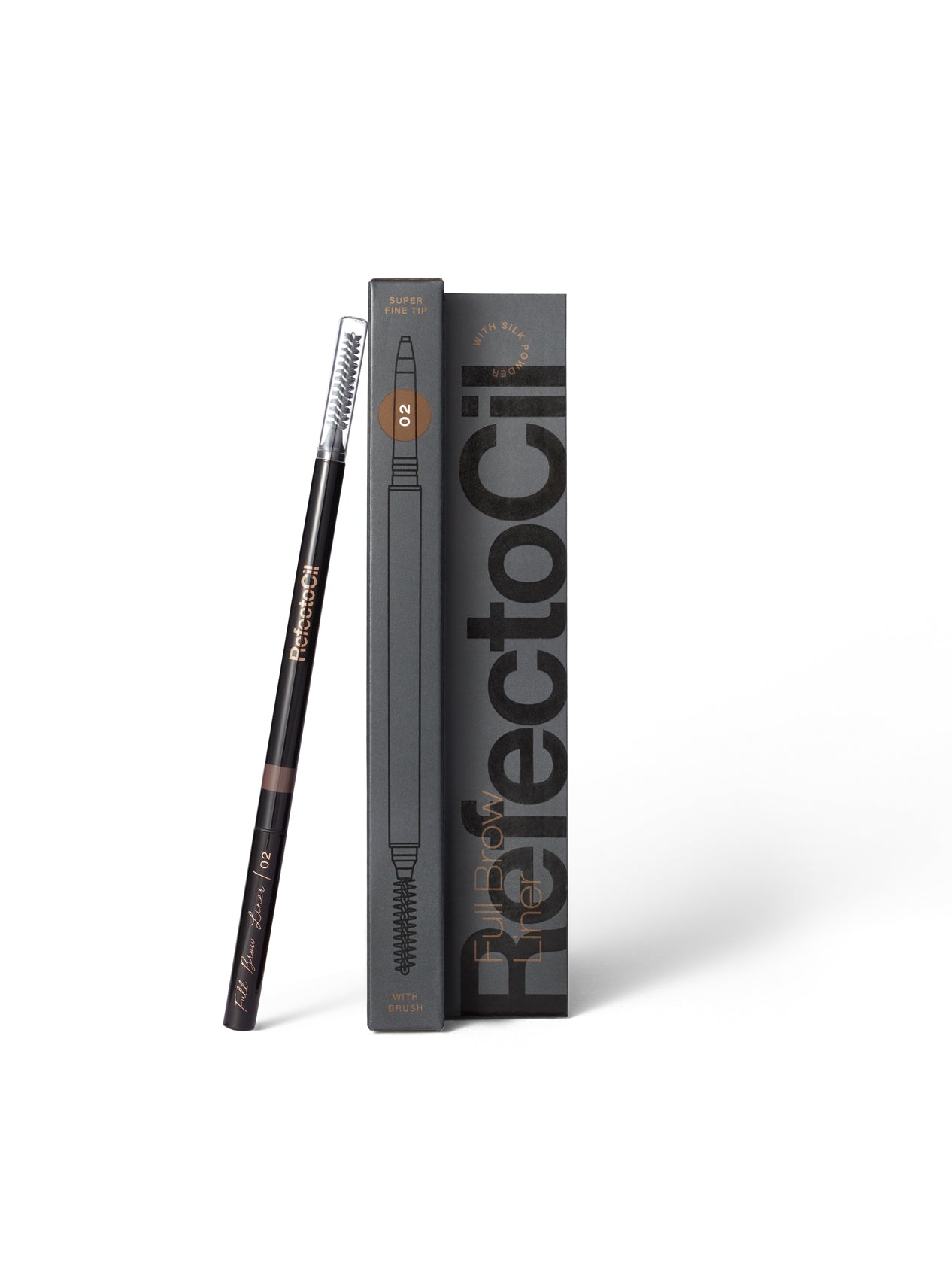 Voděodolná tužka na obočí R'Cil Full Brow Liner 02, středně hnědá
