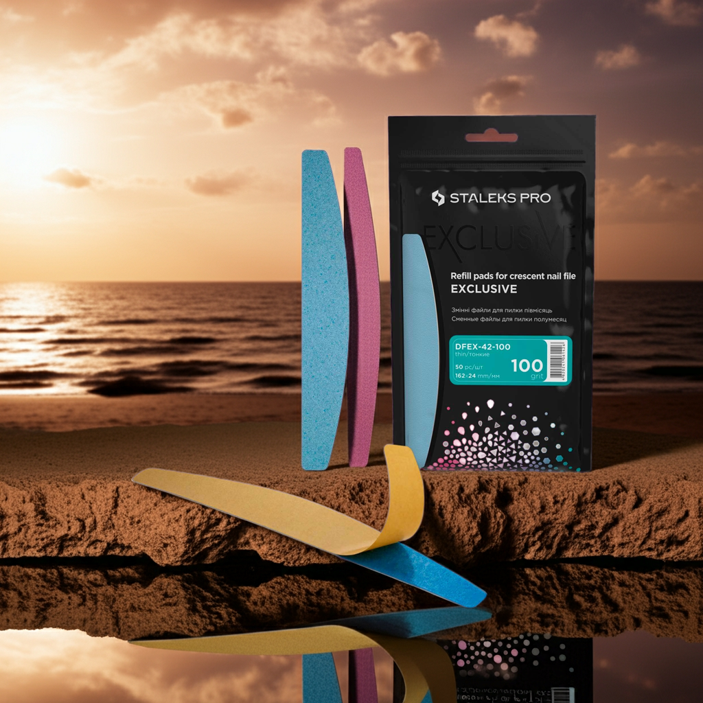 Disposable files for crescent nail file EXCLUSIVE 42 100 grit (50 pcs) - STALEKS