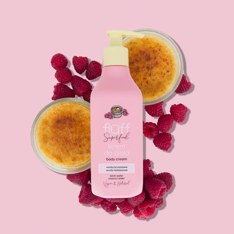 Tělový krém Fluff Creme Brulee & Raspberry