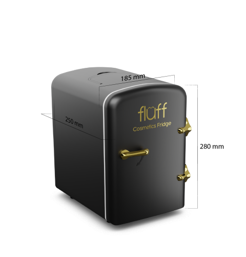 Black Cosmetics Refrigerator - Gold Logo (Matte Surface)