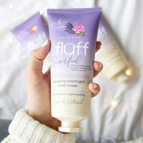 Noční spací tělová maska Fluff Lavender and Rose
