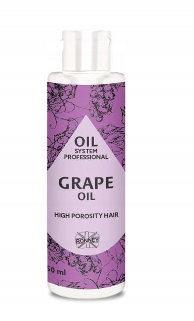 RONNEY Professional Oil System s vysokou porézností vlasů - HROZNOVÝ olej 150 ml