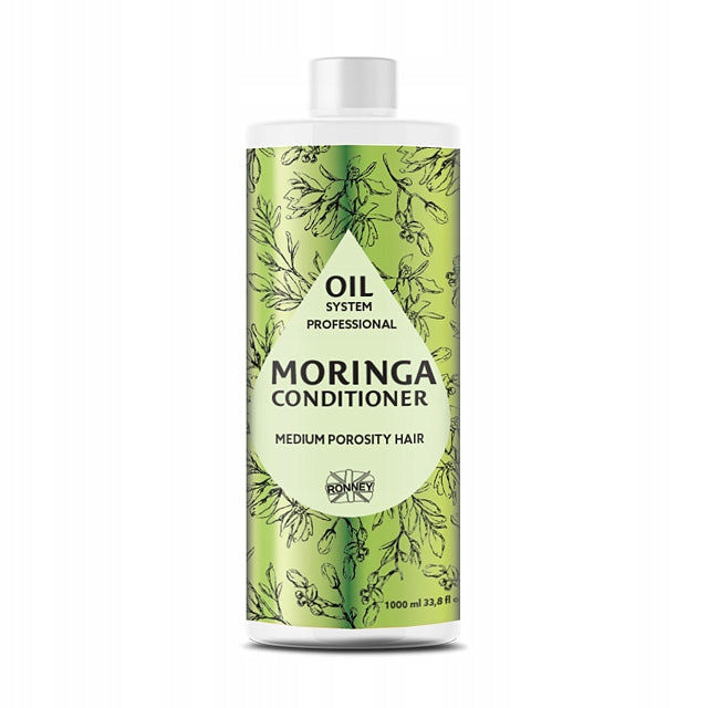 RONNEY Professional Oil System Medium Porosity Hair - kondicionér MORINGA1000 ml