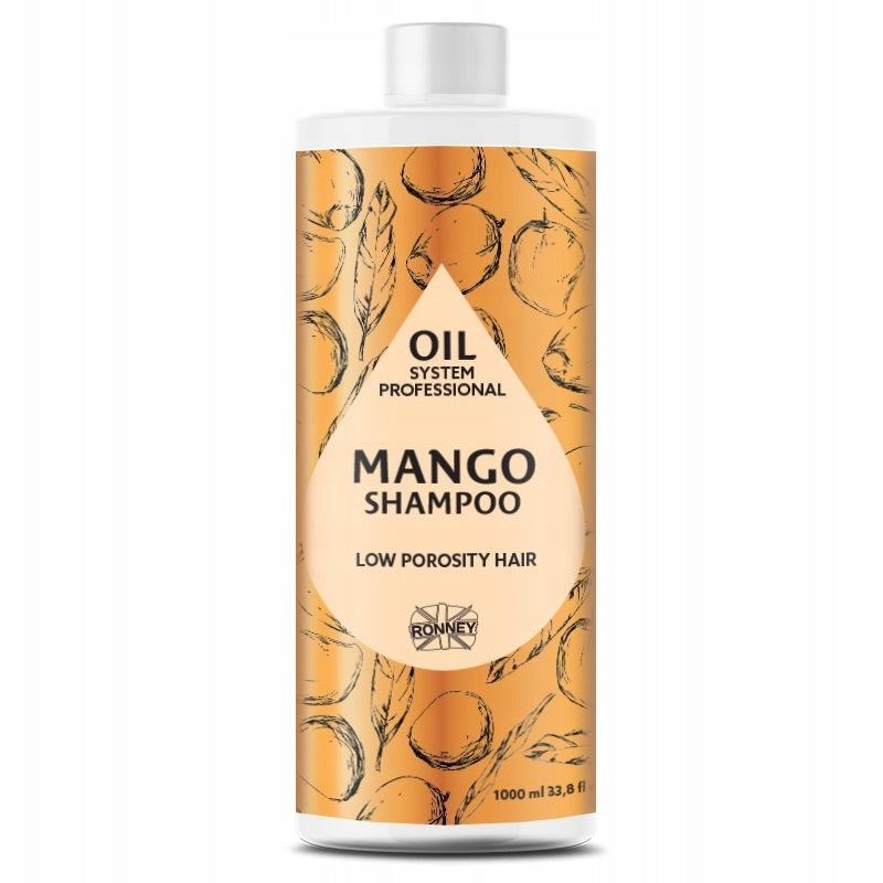 RONNEY Professional Oil System Low Porozity Hair - Šampon MANGO 1000 ml
