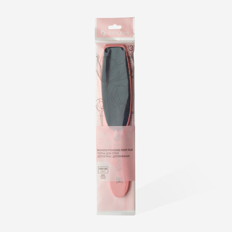Wooden foot file BEAUTY & CARE 20 TYPE 3 100/180 grit - STALEKS