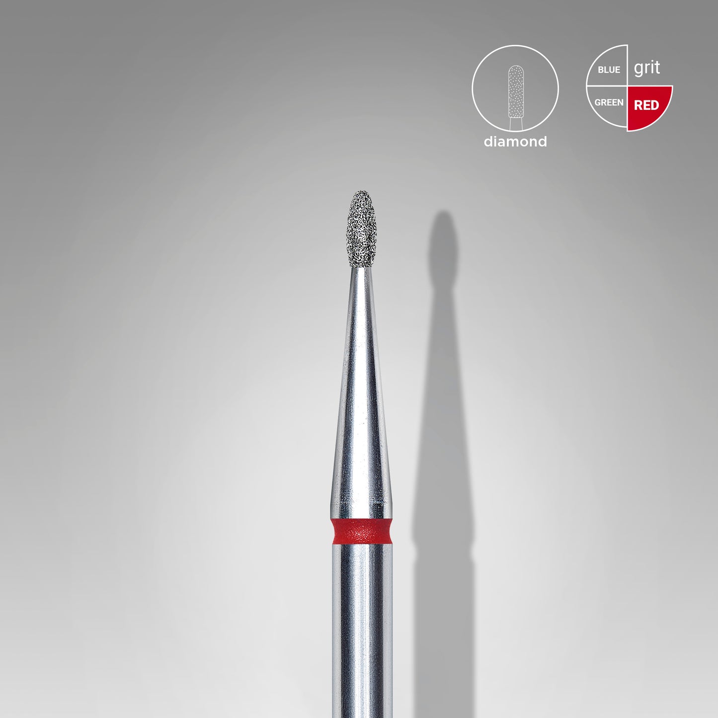 Diamantový vrták na nehty zaoblený pupen červený EXPERT průměr hlavy 1,2 mm / pracovní část 3 mm - STALEKS
