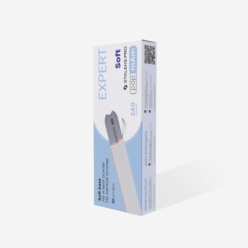 Disposable white files papmAm on soft foam layer EXPERT 20 240 grit (25 pcs) - STALEKS