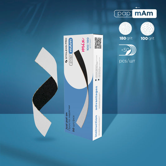 Disposable double-sided files papmAm Mix EXPERT 22 100/180 grit (50 pcs) - STALEKS