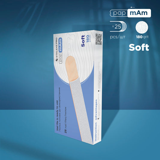 Disposable white files papmAm on soft foam layer and on a wooden base EXPERT 20 180 grit (25 pcs) - STALEKS