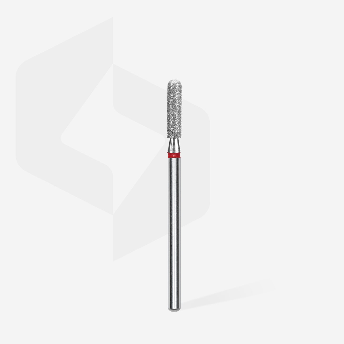 Diamantový vrták na nehty zaoblený válec červený EXPERT průměr hlavy 2,5 mm / pracovní část 10 mm - STALEKS