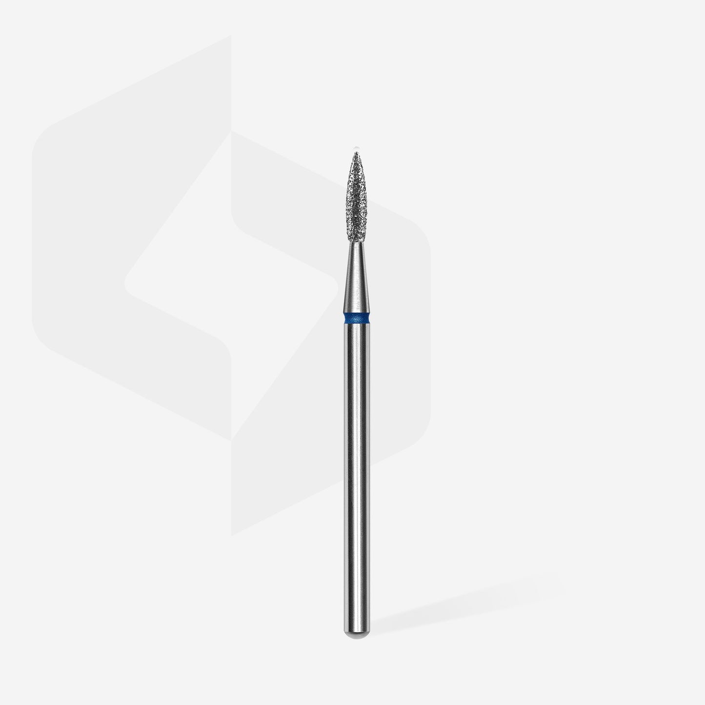 Diamond nail drill bit pointed flame blue EXPERT head diameter 1,8 mm / working part 8 mm - STALEKS