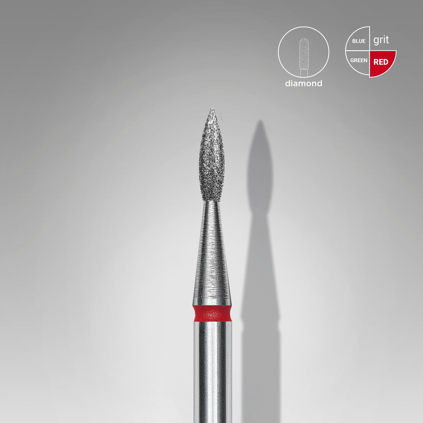 Diamantový vrták na hřebíky špičatý plamen červený EXPERT průměr hlavy 1,8 mm / pracovní část 8 mm - STALEKS