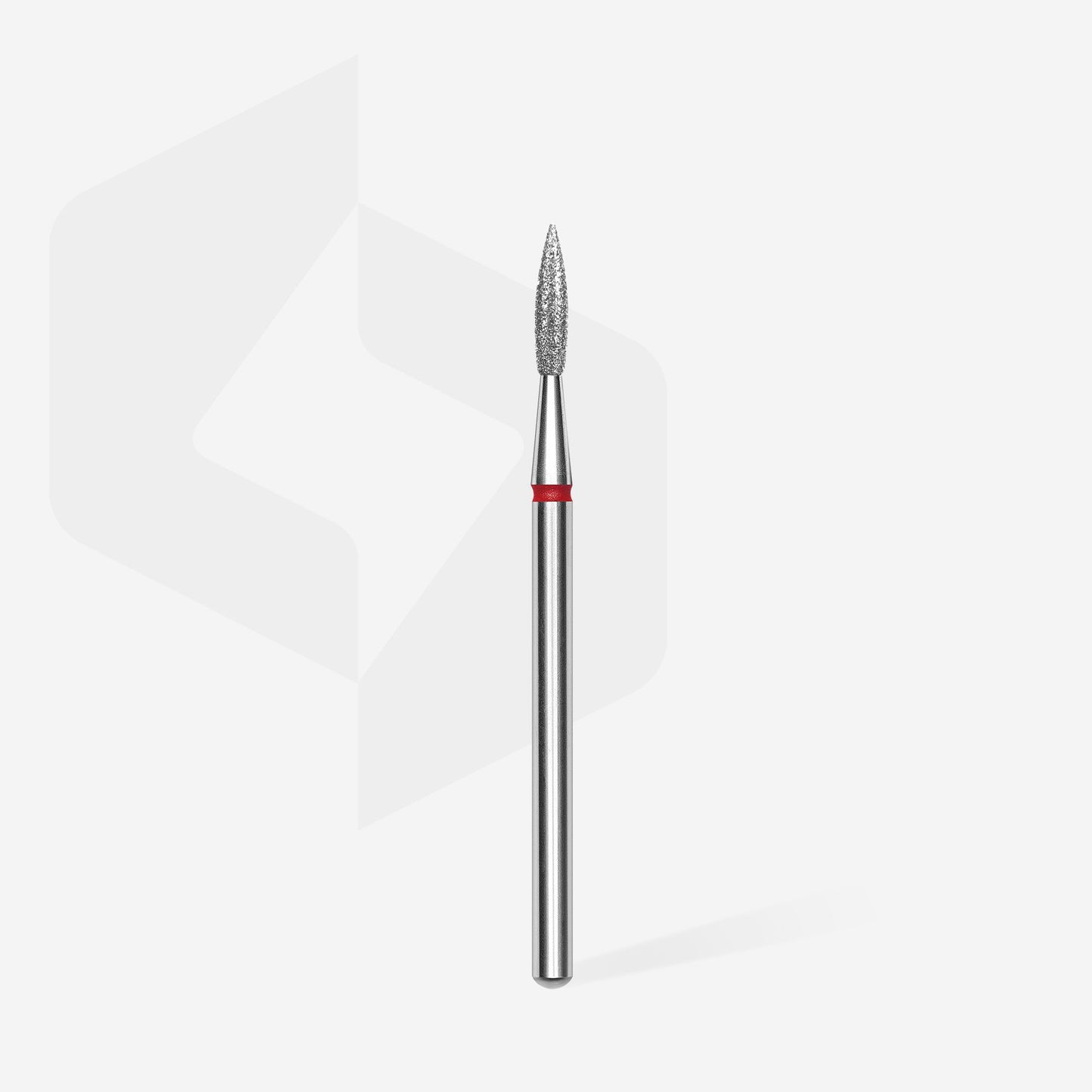 Diamond nail drill bit pointed flame red EXPERT head diameter 2,3 mm / working part 8 mm - STALEKS