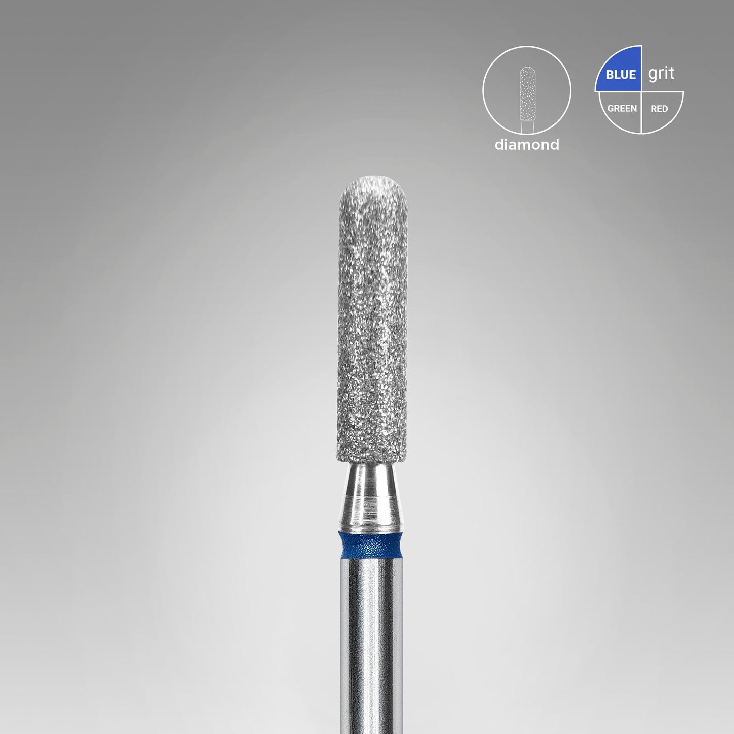 Diamantový vrták na nehty zaoblený válec modrý EXPERT průměr hlavy 2,5 mm / pracovní část 10 mm - STALEKS