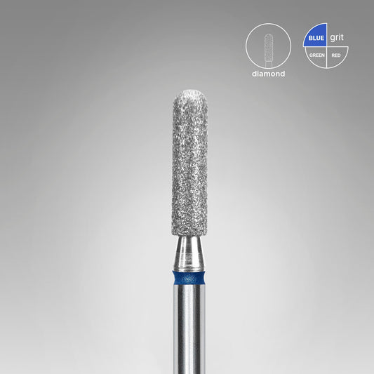 Diamantový vrták na nehty zaoblený válec modrý EXPERT průměr hlavy 2,5 mm / pracovní část 10 mm - STALEKS