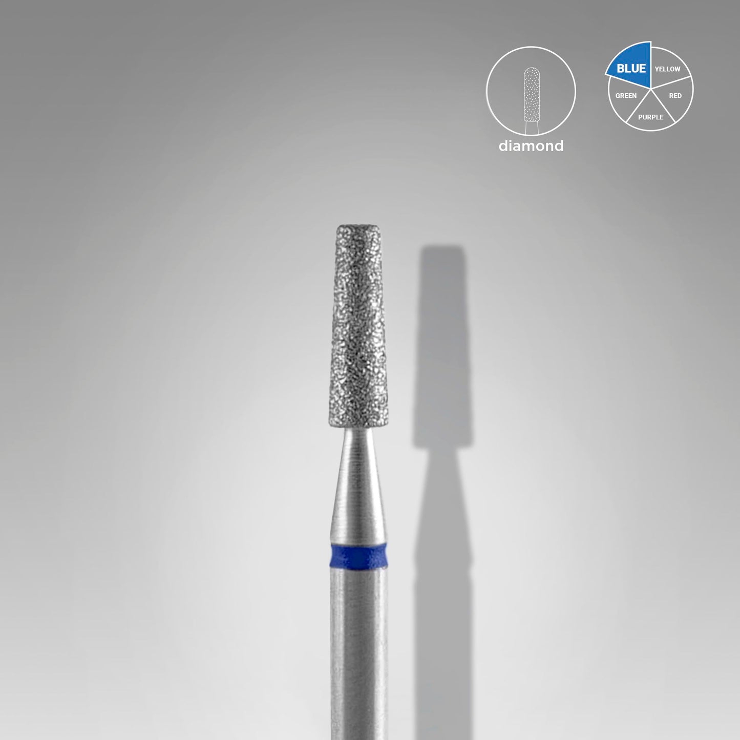 Diamantový vrták na nehty frustum blue EXPERT průměr hlavy 2,5 mm / pracovní část 8 mm - STALEKS