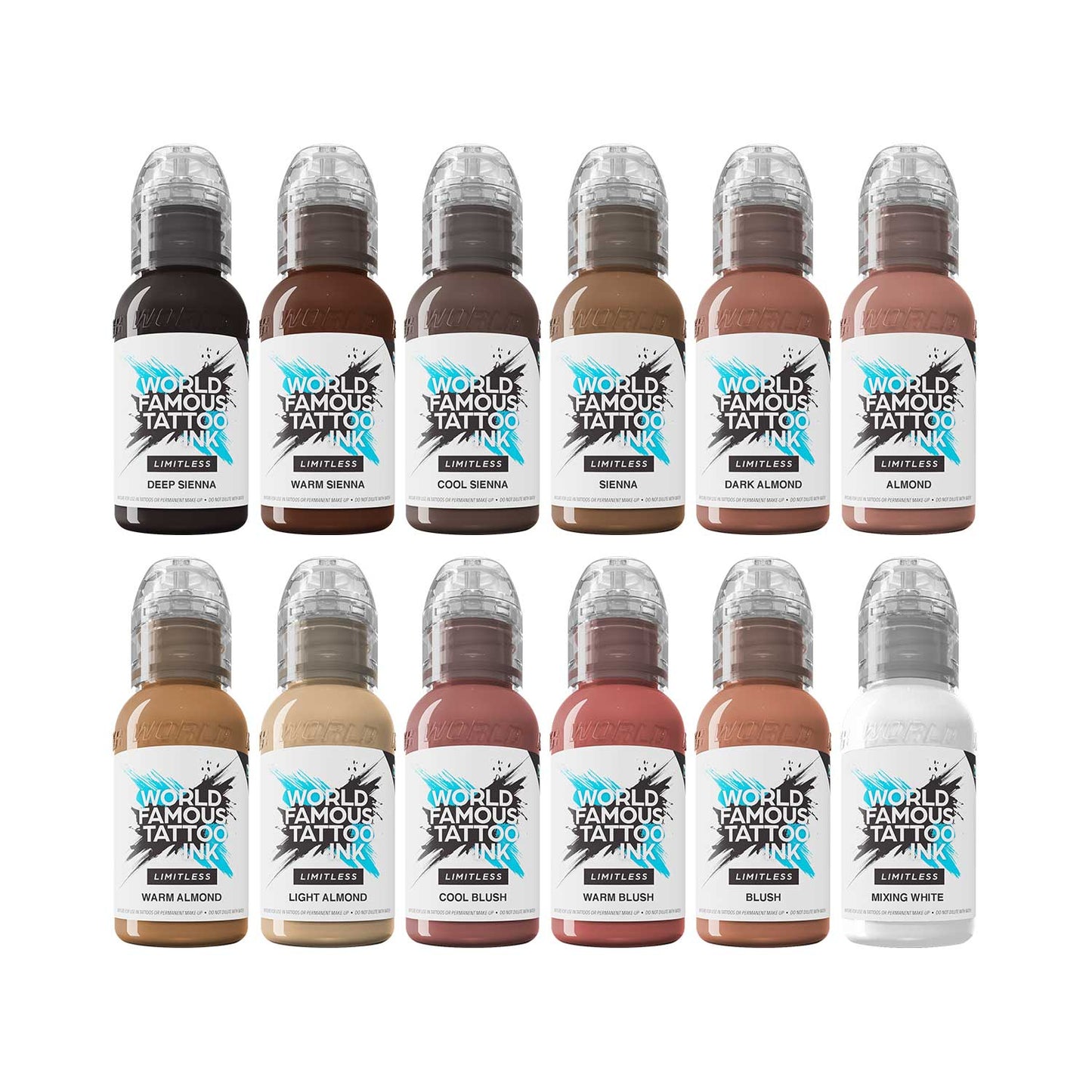 Weltbekannte Limitless Tattoo Ink - Pink Ribbon Set - 12x 30 ml
