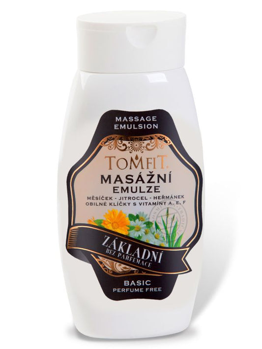 TOMFIT masážní emulze - základní bez parfemace 250 ml