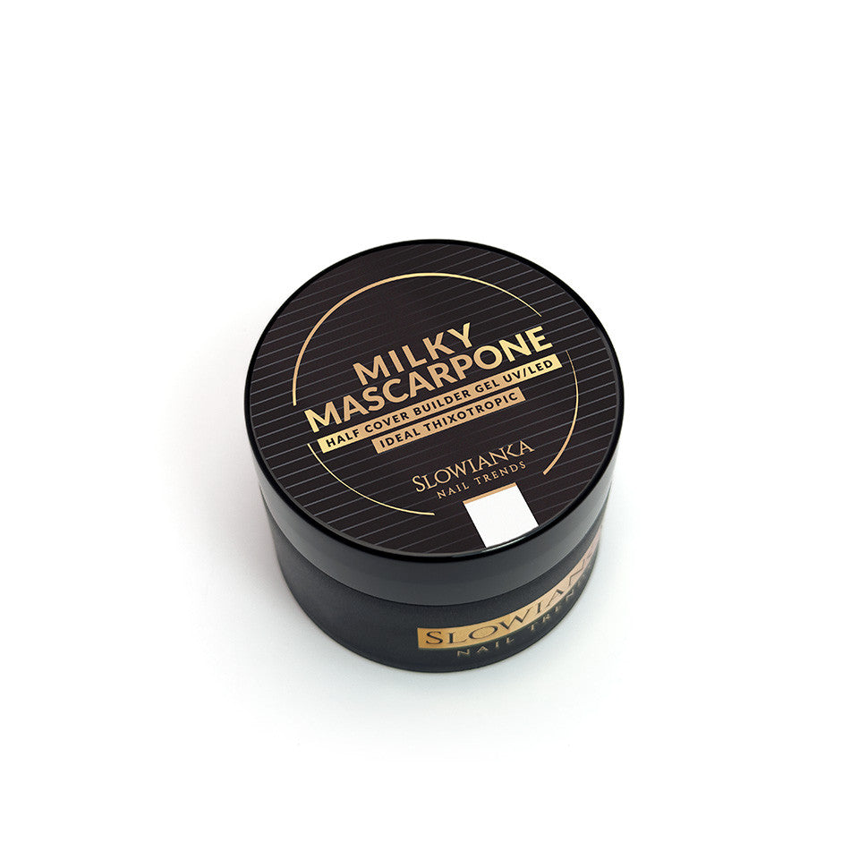 SLOWIANKA Stavební gel MILKY MASCARPONE POLOVIČNÍ POKRÝVKA - ideální tixotropní 15g