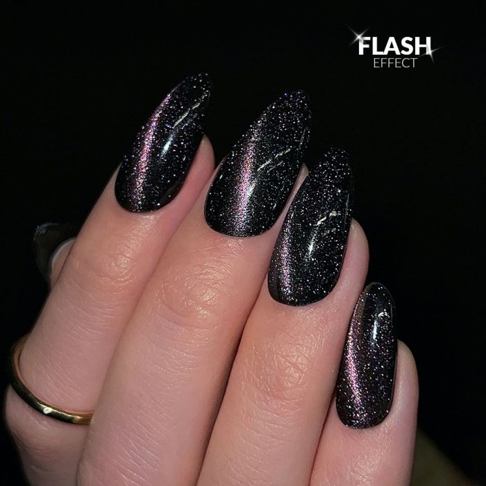 SLOWIANKA Vrchní lak No Wipe Flash Cat Eye Violet 10g