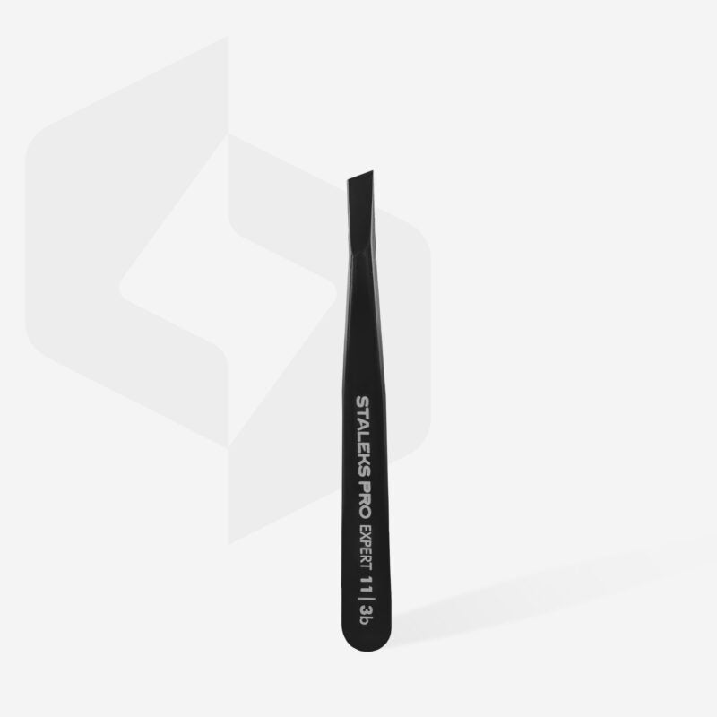Eyebrow tweezers black EXPERT 11 TYPE 3b (wide beveled) - STALEKS