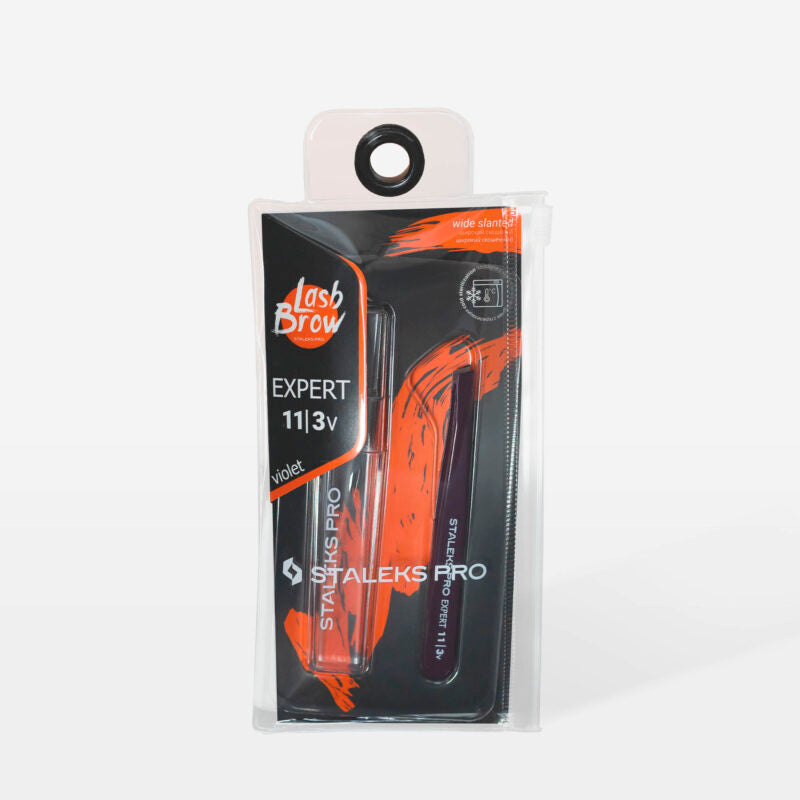 Pinzeta na obočí fialová EXPERT 11 TYP 3v (široké zkosení) - STALEKS