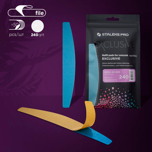 Disposable files for crescent nail file EXCLUSIVE 42 240 grit (50 pcs) - STALEKS