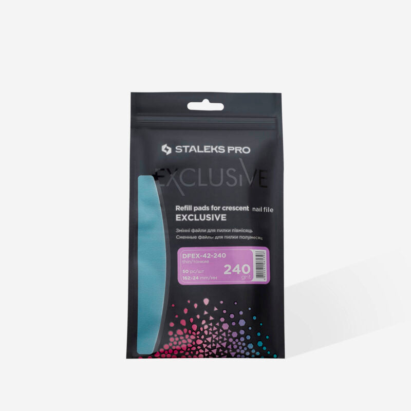 Disposable files for crescent nail file EXCLUSIVE 42 240 grit (50 pcs) - STALEKS
