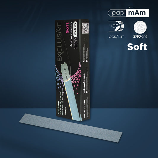 Disposable files papmAm on soft foam layer EXCLUSIVE 20 240 grit (30 pcs) - STALEKS