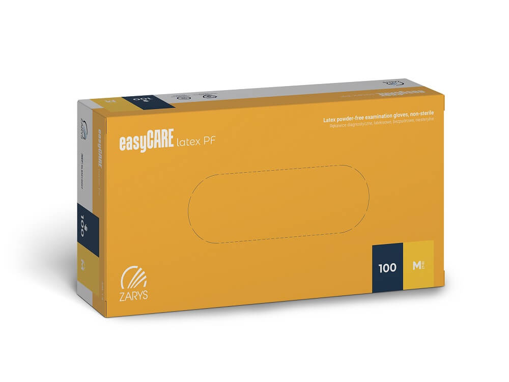 Zarys easyCARE M (7-8) latexové vyšetřovací rukavice bez pudru, 100 ks.