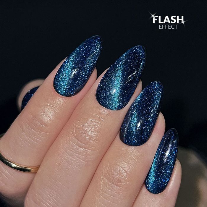 SLOWIANKA Vrchní lak bez otírání, Flash, kočičí oko, modrá 10g