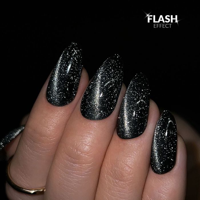 SLOWIANKA Vrchní lak No Wipe Flash Cat Eye Silver 10g