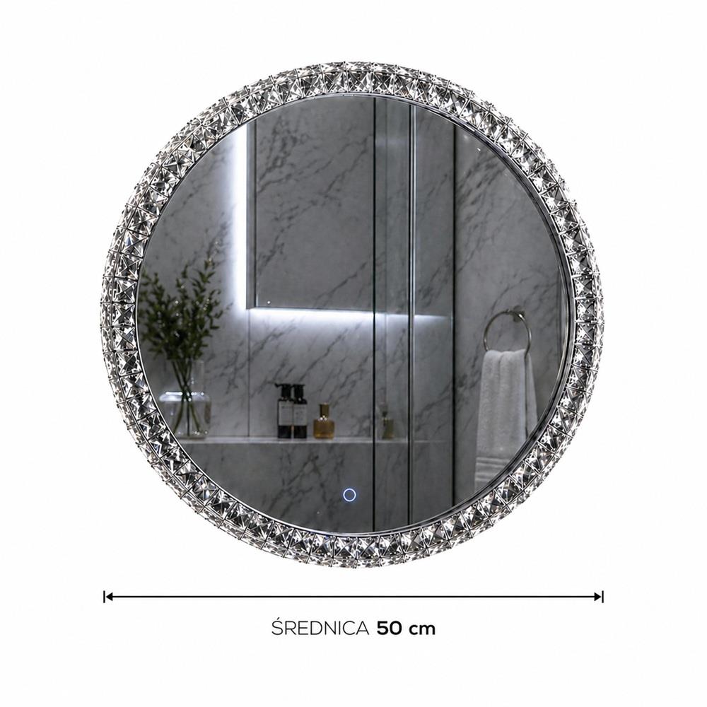 Dekorativní LED zrcadlo GLAMOUR 50 cm